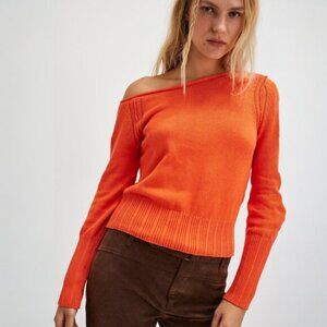 Free People Marceille Long-Sleeve Pullover - Scarlet Ibis aka Red - Size M